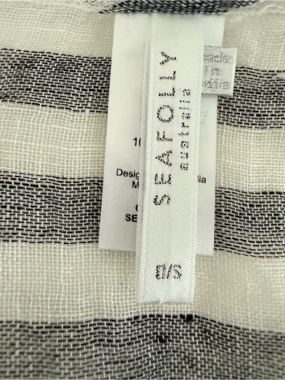 Seafolly 100% Linen Striped Tassel Beach Cover Up Kaftan O/S - Picture 7 of 8
